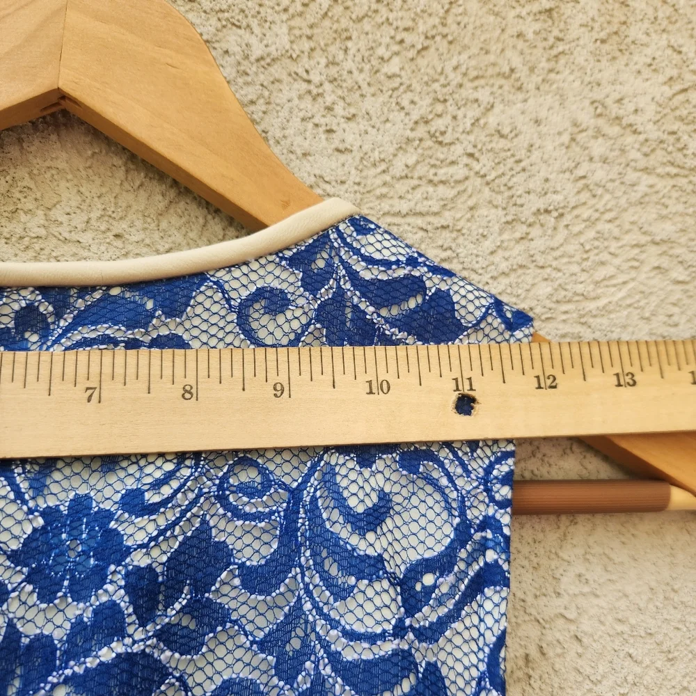 ABS Allen Schwartz Women's Dress Size 4 Blue Floral Lined Classic NWT Made USA - Picture 8 of 10